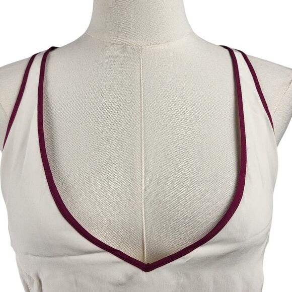 New Jay Godfrey Size 8 All Silk Color Block Dress Deep V-Neck Racerback USA - Picture 9 of 13